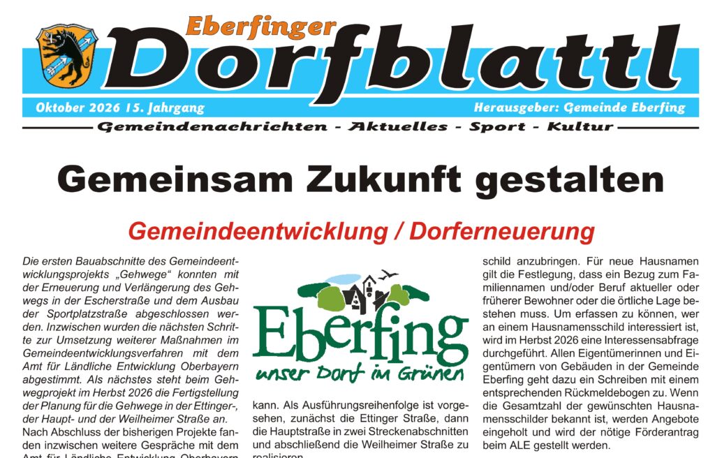 Eberfinger Dorfblattl Oktober 2026