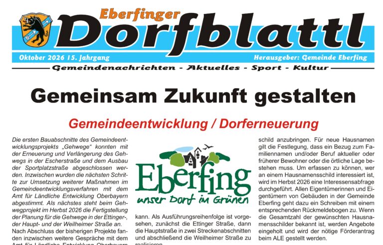 Eberfinger Dorfblattl Oktober 2026