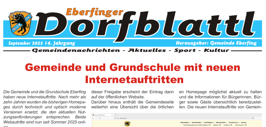 Eberfinger Dorfblattl Sept. 2025
